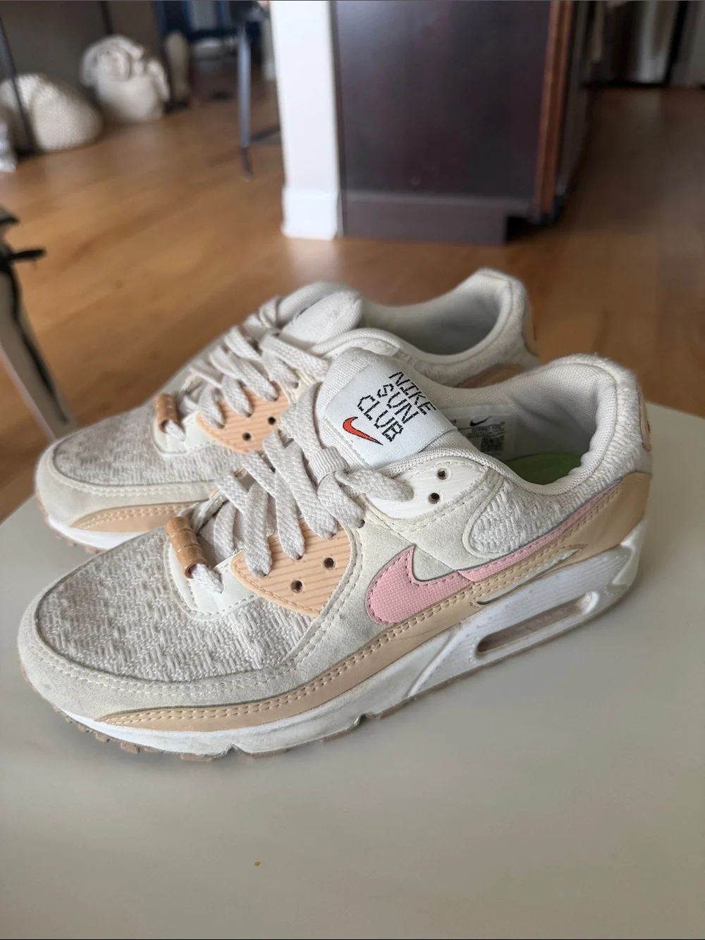 Nike Women Sneakers in Cream, Pink & Tan